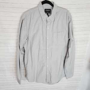 BONOBOS SLIM FIT LIGHT GRAY 100% COTTON BUTTON DOWN, SZ XL LONG